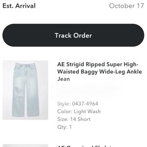 American Eagle Outfitters Light Wash Wide-Leg Jeans, 14 Petite